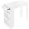 WOLTU Tavolo da Bar, Bancone da Bar con 1 Cassetto e 3 Ripiani, Tavolo Penisola per Cucina, per Pub, Bistrot, in Legno Ingegnerizzato, Bianco, 100x50x100 cm
