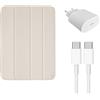 Caricatore rapido (20W) & cavo (USB-C) & custodia iPad protettiva | iPad 10.9 | beige