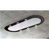 Baraldi UNIKA INCASSO Inox Cappa a Soffitto 120 x 50 cm cirnice Nera con vetro Bianco - 01UNKIS120WH80