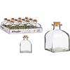DKD Home Decor Vivalto - Bottiglia di vetro trasparente in sughero (250 ml)