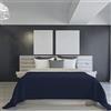 Italian Bed Linen Piumino estivo ignifugo Bicolore Microfibra, Blu Scuro/Grigio Chiaro, Matrimoniale 260x270 cm
