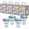 LEDVANCE Lampada LED SMART+ MATTER con riflettore attacco GU10, vetro, 4,9W, 350lm,luce colorata e luce bianca, compatibile con Google, Alexa, Apple, app o controllo vocale, fino 20.000 ore,conf. da 4