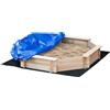Outsunny Sabbiera per Bambini con Sedili e Copertura, Età 3-8 Anni, 139.5x139.5x21.5cm, Colore Legno