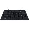 WHIRLPOOL GOA7523/NB1 PIANO COTTURA DA INCASSO 75CM 5 FUOCHI A GAS IN VETROCERAMICA NERO - PROMO