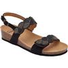 SCHOLL SHOES CALZATURA ABU DHABI SANDAL MICROFIBRE+STRASS W BLACK 36