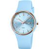 GBB Orologio analogico da donna, semplice, al quarzo, con cinturino in silicone, quadrante grande, impermeabile, sportivo, alla moda, casual, per giovani donne e ragazze, Azzurro, Cinturino