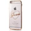 Celly Custodia Morbida Rifiniture Oro Cuore e Scritta Guess Trasparente per iPhone 6-6S