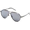 Italia Independent Occhiali da Sole Mod Dominique 05252 SUPERTHICK SUN UOMO GUN METAL AND WHITE Design Oversize e Comfort Innovativo