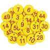 Joyzan Etichette Numerate Incise, Numeriche Appese Etichetta Fattoria Portachiavi Identificative Plastica Numero Inciso Targhette Numerate per Identificativo Sistema Armadietto Codificato (1~50 Rosso)