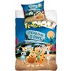 CARBOTEX FLINTSTONES Fred Set Letto COPRIPIUMINO 160x200cm e FEDERA 70x80cm 100% Cotone
