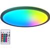 B.K.Licht - Pannello LED a luce indiretta, telecomando, luce colorata RGB+W, pannello LED soffitto, pannelli led, pannelli led soffitto, pannelli luminosi led, led rgb panello, 42x3 cm, nero