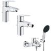 SET MISCELATORI GROHE START LAVABO BIDET E VASCA ESTERNO CROMATO