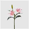 EDG Enzo De Gasperi Giglio con Boccioli Fiori Artificiali 40cm Bianco Rosa