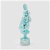 EDG Enzo De Gasperi Decorazione di Pasqua Coniglio Twist Rotante con LED 37cm Azzurro Vetro