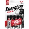 Energizer Max Energizer AA Max Alkaline 1.5V Pile Non Ricaricabile, 4 pezzi