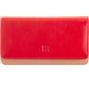 DUDU Portafoglio donna grande in pelle morbida multicolore RFID a bustina Rosso fiamma