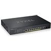 Zyxel Switch ad 8 porte Multi-Gig + 2 connessioni in rame da 10 G e 2 in fibra da 10 G. Funzione PoE++ con gestione intelligente NebulaFlex da 375 W. [XS1930-12HP]