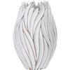 FERRETTI Vaso ovale in resina con decorazioni ondulate in rilievo Ø 27X41,5 cm bianco