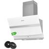 CIARRA CBCW6736N Classe A Cappa Aspirante 60 cm 750m³/h Filtro Carboni Attivi CBCF003 Pannello Touch Aspiratore 3 velocità Cappa a Parete Vetro Bianco