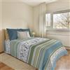 PENSIERI DELICATI Copriletto 220x280 cm, Telo Singolo 100% Cotone Pique, Ideale Come Telo Arredo, Coperta Salva Letto 1 Piazza e Mezza, Fantasia BauBau Verde, 100% Made in Italy