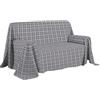 PENSIERI DELICATI Telo Copridivano 180 x 290 cm Made in Italy, Telo Copritutto 100% Cotone Puro, Fantasia Tartan Grigio, Ideale Come Telo Arredo, Salvadivano o Copriletto Estivo (1 Piazza)