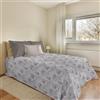 PENSIERI DELICATI Copriletto 170 x 280 cm, Singolo 100% Cotone Pique, Ideale Come Telo Arredo, Coperta Salva Letto 1 Piazza, Fantasia Rosa Grande Beige, 100% Made in Italy