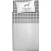 PENSIERI DELICATI Completo Letto 1 Piazza e Mezza, Flanella 100% Cotone Caldo e Morbido, Completo Lenzuola 120 x 200 cm, Include Lenzuolo Sotto, Sopra e 1 Federa, Made in Italy, Tartan Cervo Azzurro