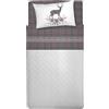 PENSIERI DELICATI Completo Letto Singolo 100% Cotone, Completo Lenzuola Singolo 90x200 Comprensivo di Lenzuolo sotto, Lenzuolo sopra e 1 Federa a Sacchetto, Made in Italy, Tartan Cervo Antracite