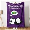 Craftique Festa Della Mamma Regalo Per Mamma - Coperta Mamma - Regalo Mamma Compleanno, Regalo Divertente Per Mamma, Idee Regali Mamma, Mamma Natale, Neo Mamma Panda in Carica 127x152 cm