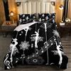 Loussiesd Set Trapunta per ragazze ballerine stile boho mandala con note musicali per bambini ragazzi bambini ultra morbido in bianco e nero con motivo floreale per letto 135x200cm