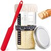 PITCH + PULSE Starter Kit per Pasta Madre, 730ml Vetro Fermentato con Termometro, Nastro Alimentazione Data, Spatola, Contenitore per la Cottura del Pane a Lievito Naturale