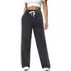 Crewhpo Pantaloni Sportivi Donna in Cotone Pantaloni Tuta Vita Alta Pantaloni da Yoga Comodi Pantaloni Casual con Tasche e Coulisse Regolabile Pantaloni Dritti per Jogging Fitness Sport Grigio M