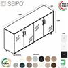 SEIPO VERTEX Armadio basso con elementi di chiusura in melaminico con 4 ante in vetro SEIPO - VX.0441