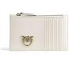 Pinko Airone CARDHOLDER Vitello, Accessori Portacarte da Viaggio Donna, Z14Q_Bianco Seta-Antique Gold, U
