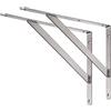 YUMORE Staffe per Mensole Pesanti 45cm,YUMORE Supporto per Mensole a Parete in Acciaio Inox Staffe Reggimensola Triangolare 450x320mm Supporti a L per Scaffali a Muro, Carico Massimo 250kg, 2 Pezzi