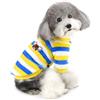 ZUNEA Maglione Invernale per Cani Piccola Taglia Cappottino in pile Caldo per Cuccioli Giacca a Righe Super Morbida in Velluto Chihuahua Gatti Abbigliamento Cani Ragazze Ragazzi Vestiti Blu XL
