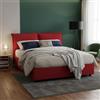 Talamo Italia - Letto matrimoniale Denise, Letto contenitore con rivestimento in tessuto, 100% Made in Italy, Apertura frontale, con materasso Cm 160x190 incluso, Rosso