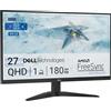 Dell G2725D 27 QHD (2560x1440) Monitor Gaming, 180Hz, IPS, 1ms, AMD FreeSync, 99% sRGB, DisplayPort, 2x HDMI, 3 Anni di Garanzia, Nero