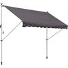 VivaGarden Tenda da sole da Esterno a Bracci Avvolgibile 300x150cm per Porta colore a Righe Grigio - 183GY840