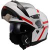 LS2, Casco Moto Modulare STROBE II AUTOX Gloss White Red, S