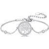 QUADRI - Bracciale Donna con zirconi Simbolo Albero della Vita - Idea Regalo Donna per Natale Compleanno San Valentino - Lunghezza cm 18.30 + 2 cm extension