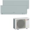 Mitsubishi Electric Condizionatore a muro multisplit MITSUBISHI ELECTRIC Kirigamine 9 + 12 classe raffreddamento A+++,grigio