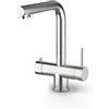 CULLIGAN Rubinetto da cucina con doccetta a l QX3E 3 vie in acciaio inox cromo spazzolato opaco CULLIGAN