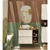 SENSEA Mobile bagno sospeso con lavabo, top incluso L 60 x H 55 x P 45 cm bianco e noce 2 cassetti per vasca centrale Modern