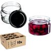 KADAX Piccoli vasetti per conserve da 250 ml, con coperchio, ermetici da regalare, mini barattoli per miele e spezie (10 pezzi, nero)