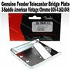 Fender Piastra Del Bridge Fender USA 50s TELECASTER 0054162049 Vint 3 Saddles Chitarra