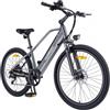 HillMiles MileTrail 1 Bicicletta elettrica, motore da 250 W, Freno idraulico , sensore di coppia , 36 V 13 Ah, 26'' - Grigio