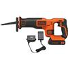BLACK+DECKER 18 V batteria per sega a gattuccio, corsa 22 mm, Lunghezza 110 mm, profondità di taglio, BDCR18