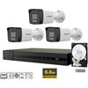 HIKVISION KIT VIDEOSORVEGLIANZA IP POE 4K HIKVISION NVR 8 CANALI POE 3 TELECAMERE BULLET 8