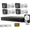 HIKVISION KIT VIDEOSORVEGLIANZA IP POE 4K HIKVISION NVR 8 CANALI POE 4 TELECAMERE BULLET 8